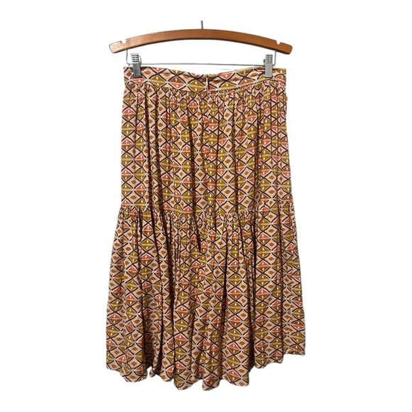 ATELIER PARSMEI Geometric Print Tiered Skirt Girls Size 18 Midi Long Modest - Picture 2 of 5